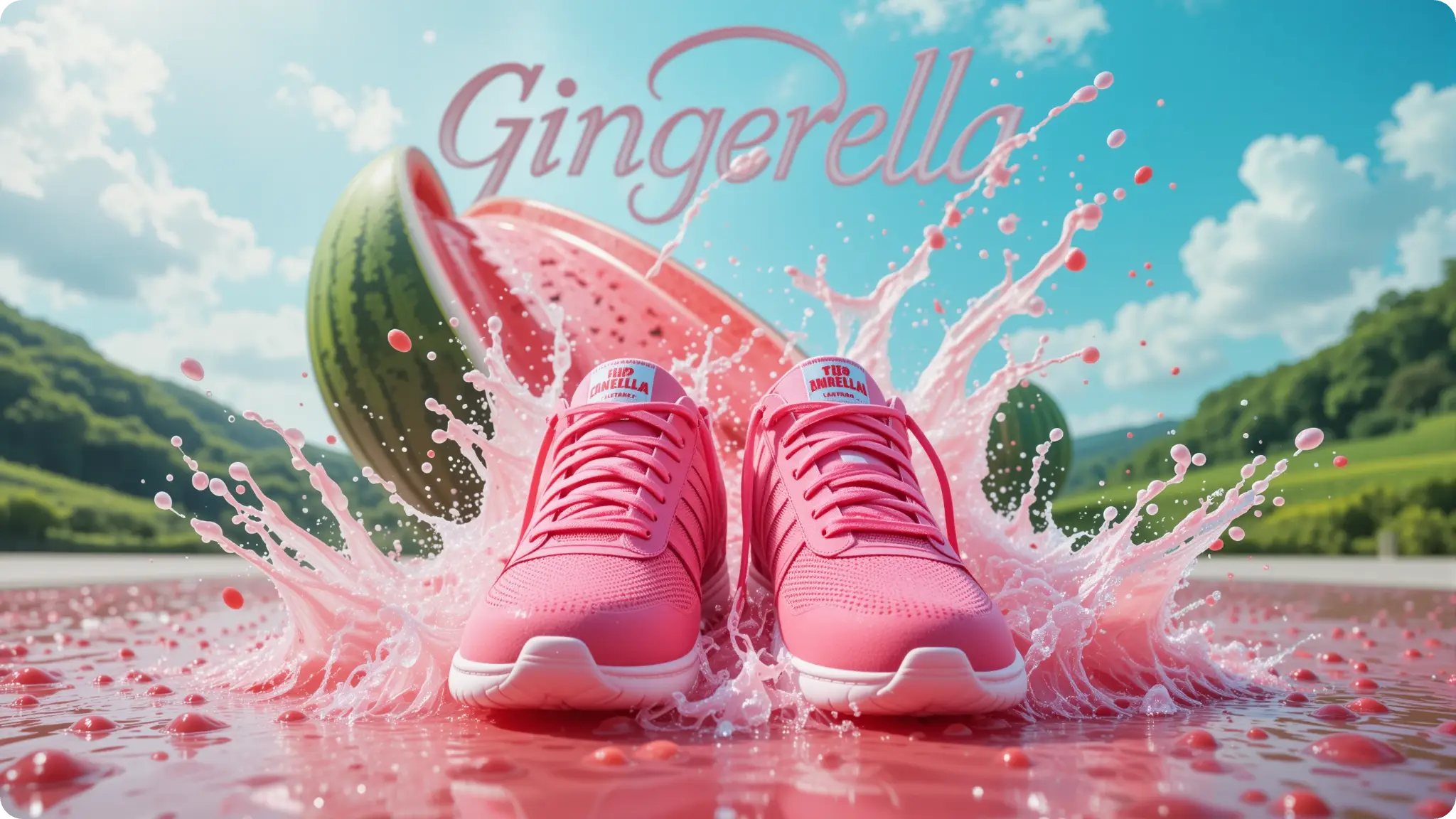 ai generated product image of a pair of pink sneaker